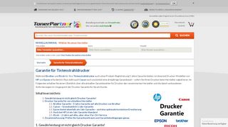 
                            8. Garantie für Tintenstrahldrucker - TonerPartner.de