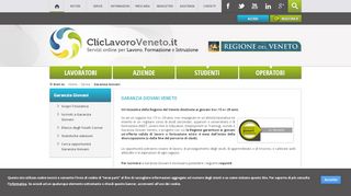 
                            1. Garanzia Giovani - CliclavoroRegioneVeneto - ClicLavoro Veneto