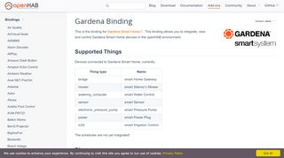 
                            13. Gardena - Bindings | openHAB