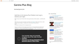 
                            13. Garena Plus Blog: [ok] How to fix Garena Plus Problem cant Log in ...