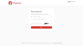 
                            11. Garena Reset Password - Garena Account Center