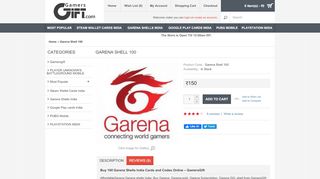 
                            11. Garena Shell 100 - GamersGift.com