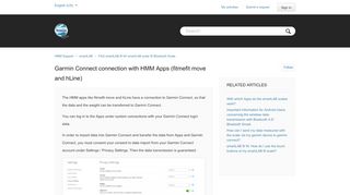 
                            13. Garmin Connect connection with HMM Apps (fitmefit move and hLine ...