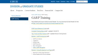 
                            3. GARP Training - Division of Graduate Studies - UC Santa Cruz