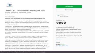 
                            8. Garuda Indonesia Career PT. Garuda Indonesia (Persero) Tbk, 2019 ...