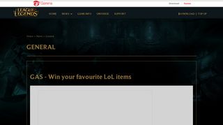 
                            6. GAS - Win your favourite LoL items | LOL - Garena LOL