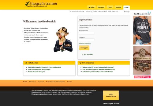 
                            12. Gästebereich - Orthografietrainer.net: Gästebereich