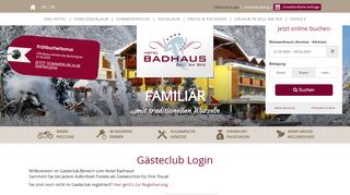 
                            8. Gästeclub Login - Hotel Badhaus Zell am See