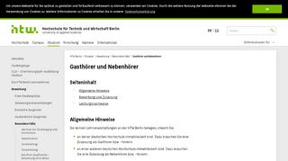 
                            3. Gasthörer und Nebenhörer - HTW Berlin