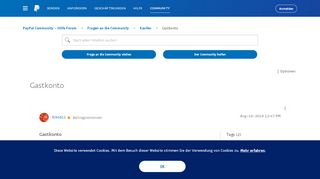 
                            7. Gastkonto - PayPal Community