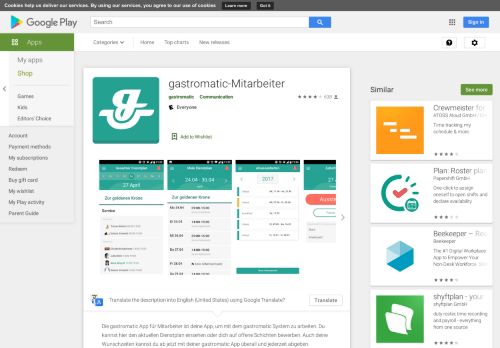 
                            5. gastromatic-Mitarbeiter – Apps bei Google Play