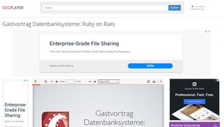 
                            10. Gastvortrag Datenbanksysteme: Ruby on Rails - PDF - DocPlayer.org