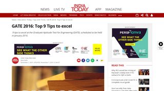 
                            13. GATE 2016: Top 9 Tips to excel - Education Today News - India Today
