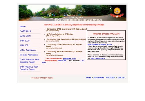 
                            4. GATE 2019 ---Home Page - IIT Madras