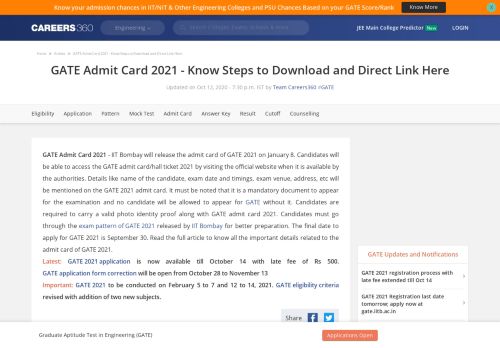 
                            6. GATE Admit Card 2019 (Released) - Download Hall Ticket @ GOAPS ...