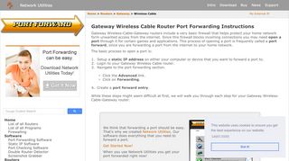 
                            13. Gateway Wireless Cable Router Port Forwarding Instructions