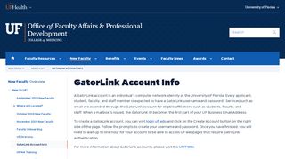 
                            9. GatorLink Account Info » Office of Faculty Affairs & Professional ...