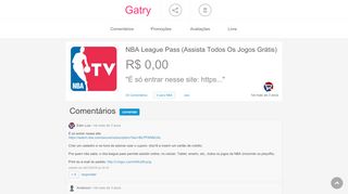
                            8. Gatry - NBA League Pass (Assista Todos Os Jogos Grátis)