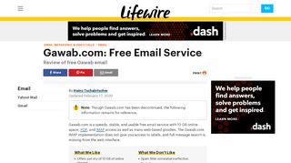 
                            5. Gawab.com Review - Free Email Service - Lifewire