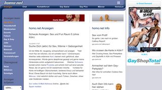 
                            4. Gay Klein- und Kontaktanzeigen: Sex und Fun Raum 5 (ohne Köln ...