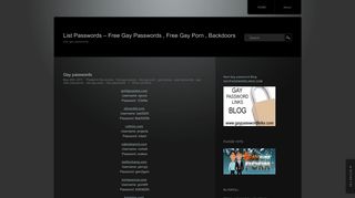 
                            8. Gay passwords - Free Gay Passwords , Free Gay Porn , Backdoors