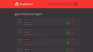
                            10. gay-torrents.net passwords - BugMeNot
