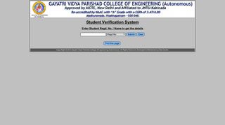 
                            7. Gayatri Vidya Parishad College of Engineering - Student Verification