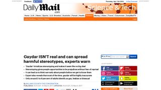 
                            12. Gaydar ISN'T real and can be harmful, experts warn | Daily Mail Online