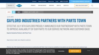 
                            11. Gaylord Industries Partners with Parts Town | Gaylord