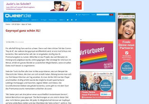 
                            11. Gayroyal ganz schön XL! - queer.de