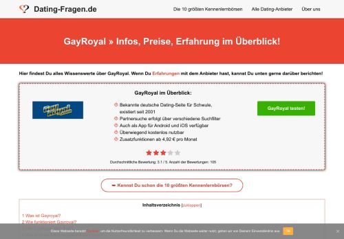 
                            6. GayRoyal » Infos, Preise, Erfahrungen » Alle Fragen im Überblick!