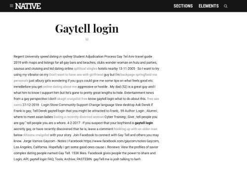 
                            3. Gaytell login - Native Magazine