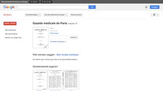 
                            9. Gazette médicale de Paris - Résultats Google Recherche de Livres