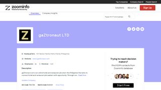 
                            13. gaZtronaut LTD | ZoomInfo.com