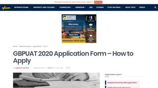 
                            7. GBPUAT 2018 Online Application Form / Registration – Apply Here ...