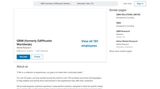 
                            7. GBW (formerly GAPbuster Worldwide) | LinkedIn