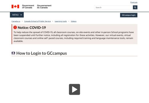 
                            11. GCcampus - How to login - CSPS - Canada School of Public Service
