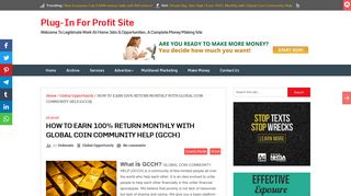 
                            10. GCCH - Plug-In For Profit Site