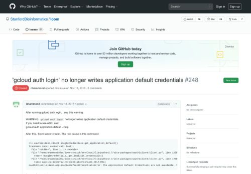 
                            2. 'gcloud auth login' no longer writes application default credentials ...
