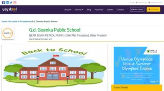 
                            9. G.d. Goenka Public School, NEAR BISAN PETROL PUMP, Firozabad ...