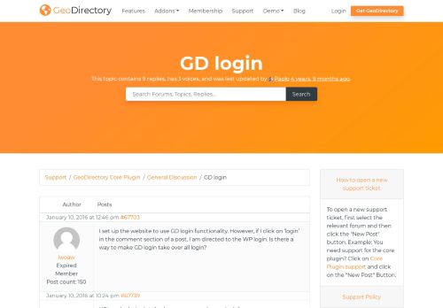
                            12. GD login - GeoDirectory Support