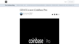 
                            3. GDAX is now Coinbase Pro – The Coinbase Blog