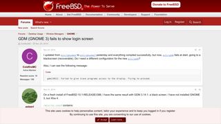 
                            10. GDM (GNOME 3) fails to show login screen | The FreeBSD Forums