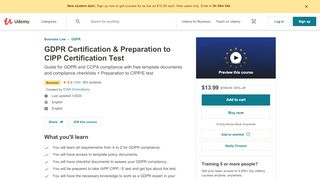 
                            9. GDPR & Preparation to CIPP Certification Test | Udemy