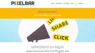
                            11. GDPR/DSGVO: Ein Sieg für datenschutzkonforme Plugins wie - Pixelbar