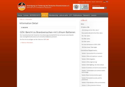 
                            12. GDV: Bericht zu Brandversuchen mit Lithium Batterien: vfdb.de ...