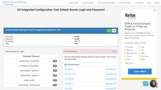 
                            2. GE Integrated Configuration Tool Default Router Login and Password