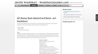 
                            8. GE Money Bank MasterCard Betal- och Kreditkort | Kreditkortsguiden ...