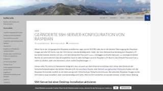 
                            1. Geänderte SSH-Server-Konfiguration von Raspbian | kofler.info