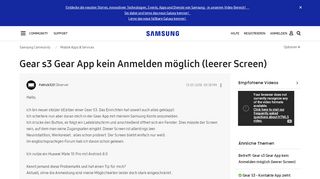 
                            5. Gear s3 Gear App kein Anmelden möglich (leerer Screen) - Samsung ...